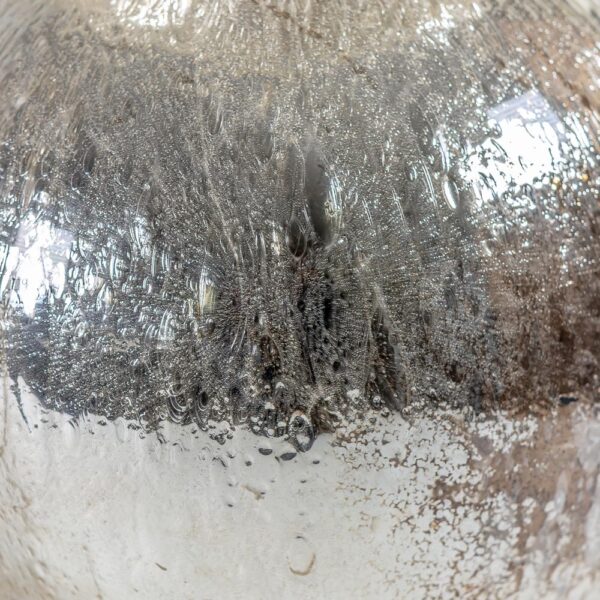 Vintage silver Pulegoso blown glass 3 spheres table lamp