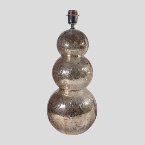 Vintage silver Pulegoso blown glass 3 spheres table lamp