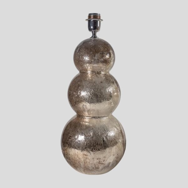 Vintage silver Pulegoso blown glass 3 spheres table lamp