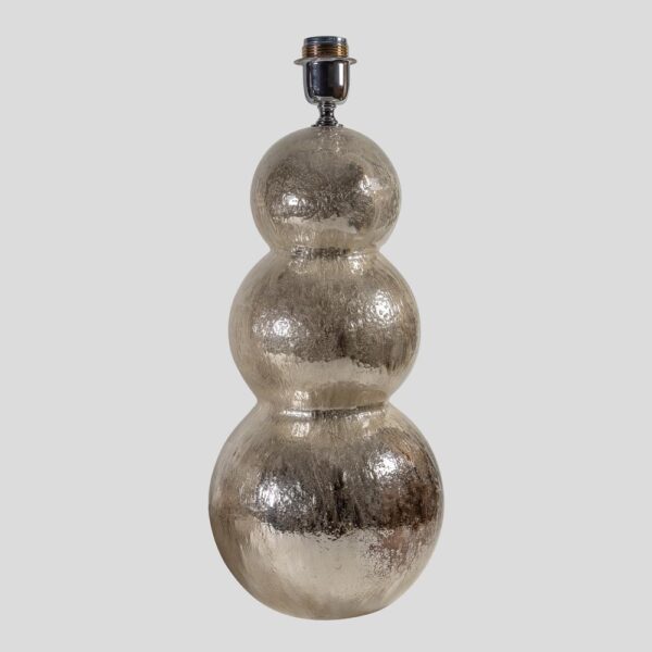 Vintage silver Pulegoso blown glass 3 spheres table lamp