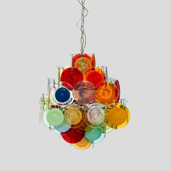 Multicoloured Vistosi Disc of Pulegoso and Sommerso chandelier