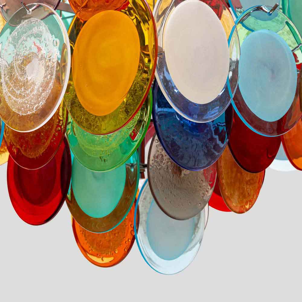 Multicoloured Vistosi Disc of Pulegoso and Sommerso chandelier -FM2454 (3)