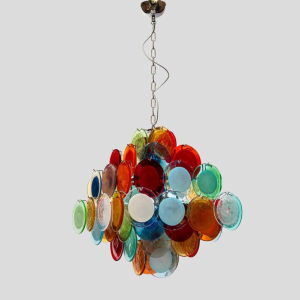 Multicoloured Vistosi Disc of Pulegoso and Sommerso chandelier