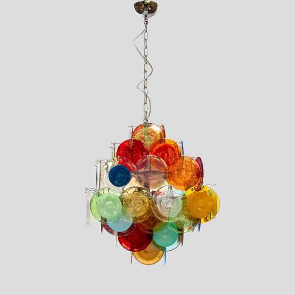 Multicoloured Vistosi Disc of Pulegoso and Sommerso chandelier