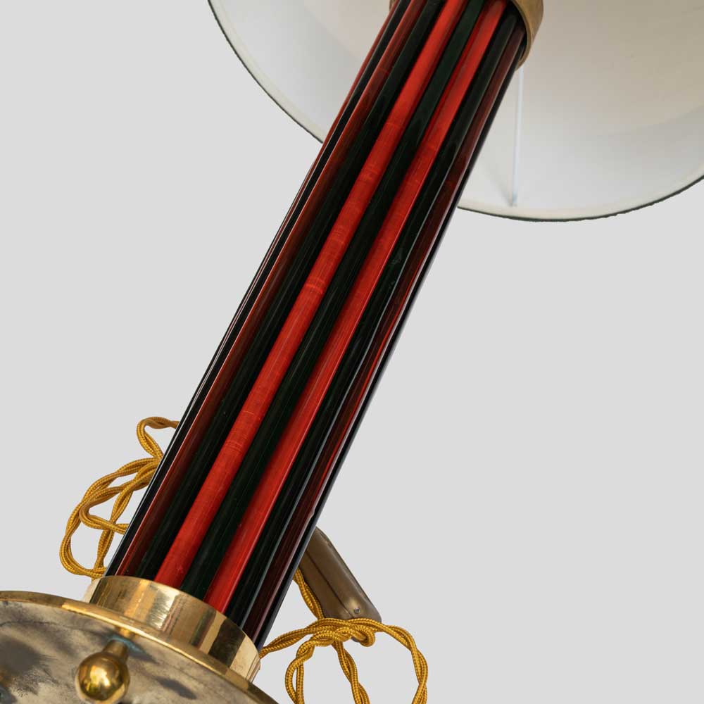 Pair of Murano glass rods on brass metal table lamps-FM2166 (7)