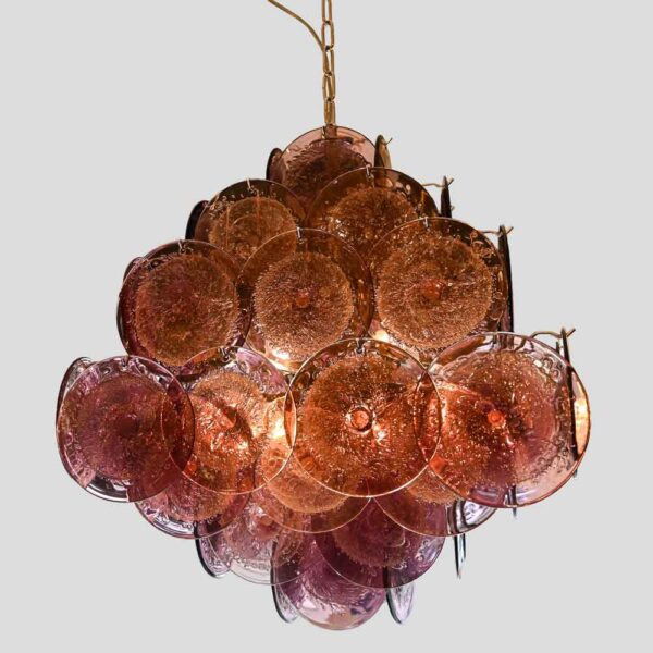 Purple disc pulegoso glass square shaped ceiling light