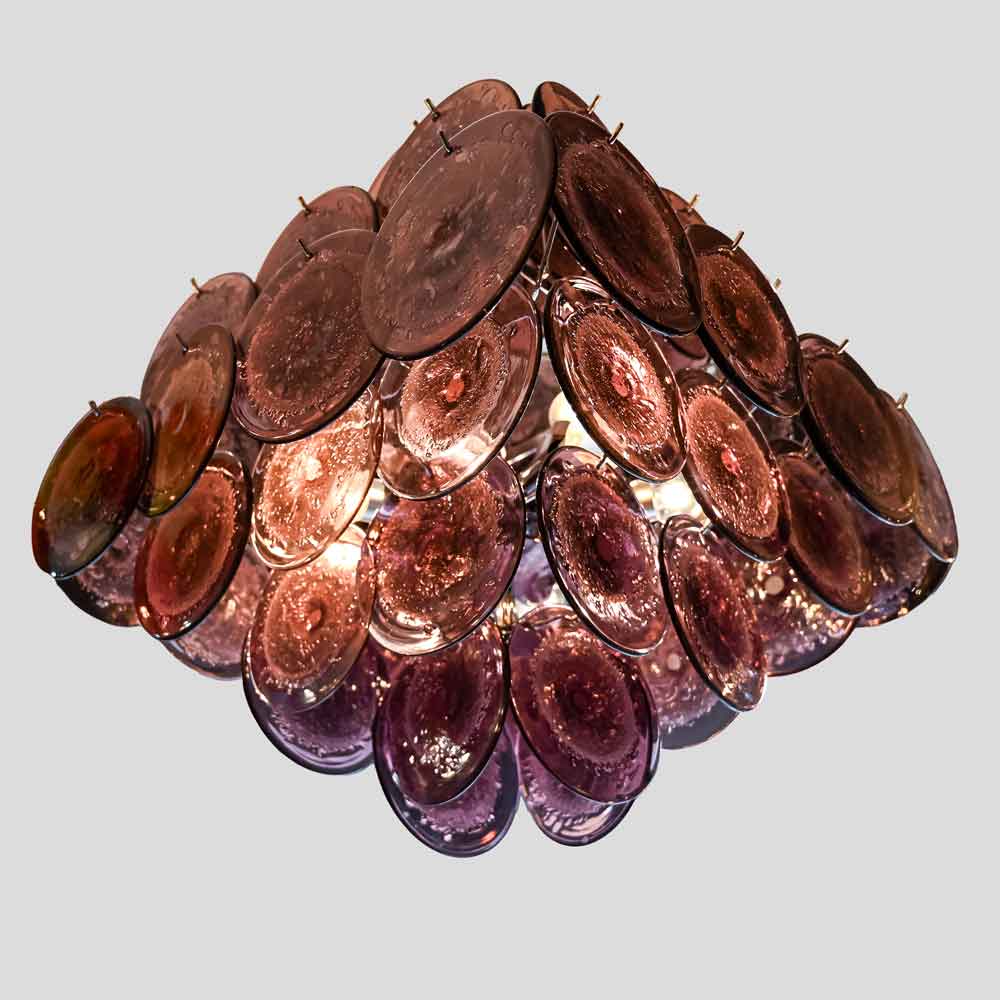 Purple disc pulegoso glass square shaped ceiling light-FM2453 (11)