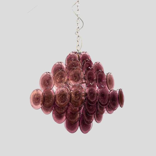 Purple disc pulegoso glass square shaped ceiling light