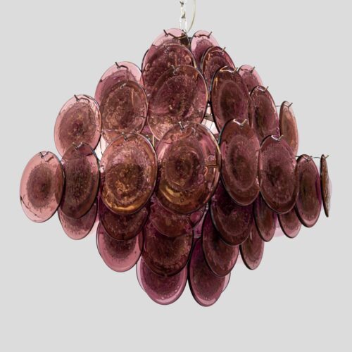 Purple disc pulegoso glass square shaped ceiling light