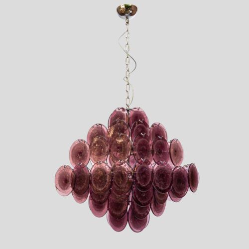 Purple disc pulegoso glass square shaped ceiling light