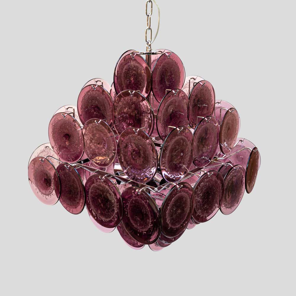 Purple disc pulegoso glass square shaped ceiling light-FM2453 (6)