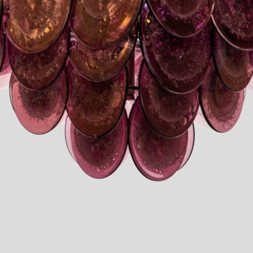 Purple disc pulegoso glass square shaped ceiling light