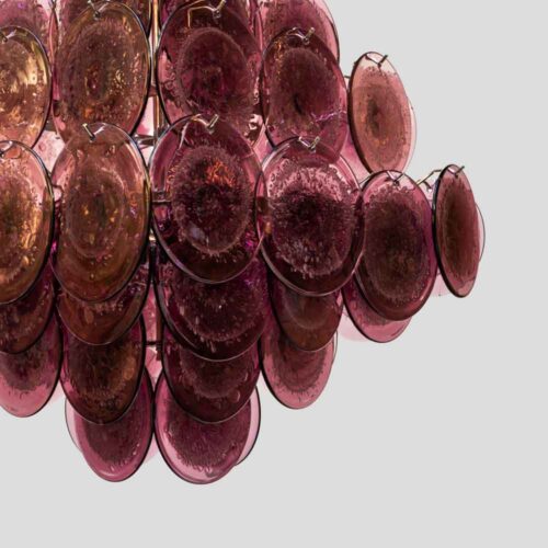 Purple disc pulegoso glass square shaped ceiling light