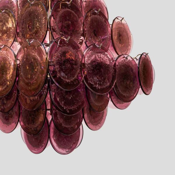 Purple disc pulegoso glass square shaped ceiling light