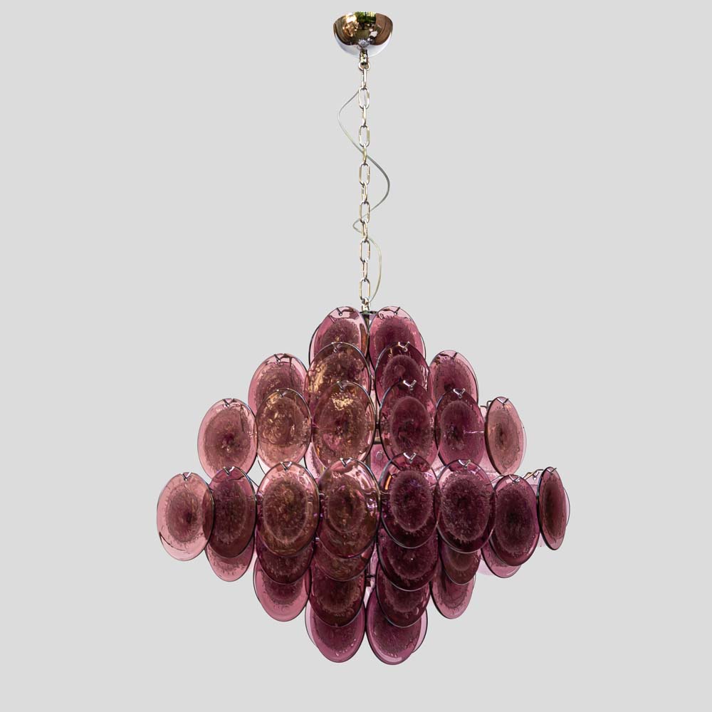 Purple disc pulegoso glass square shaped ceiling light-FM2453