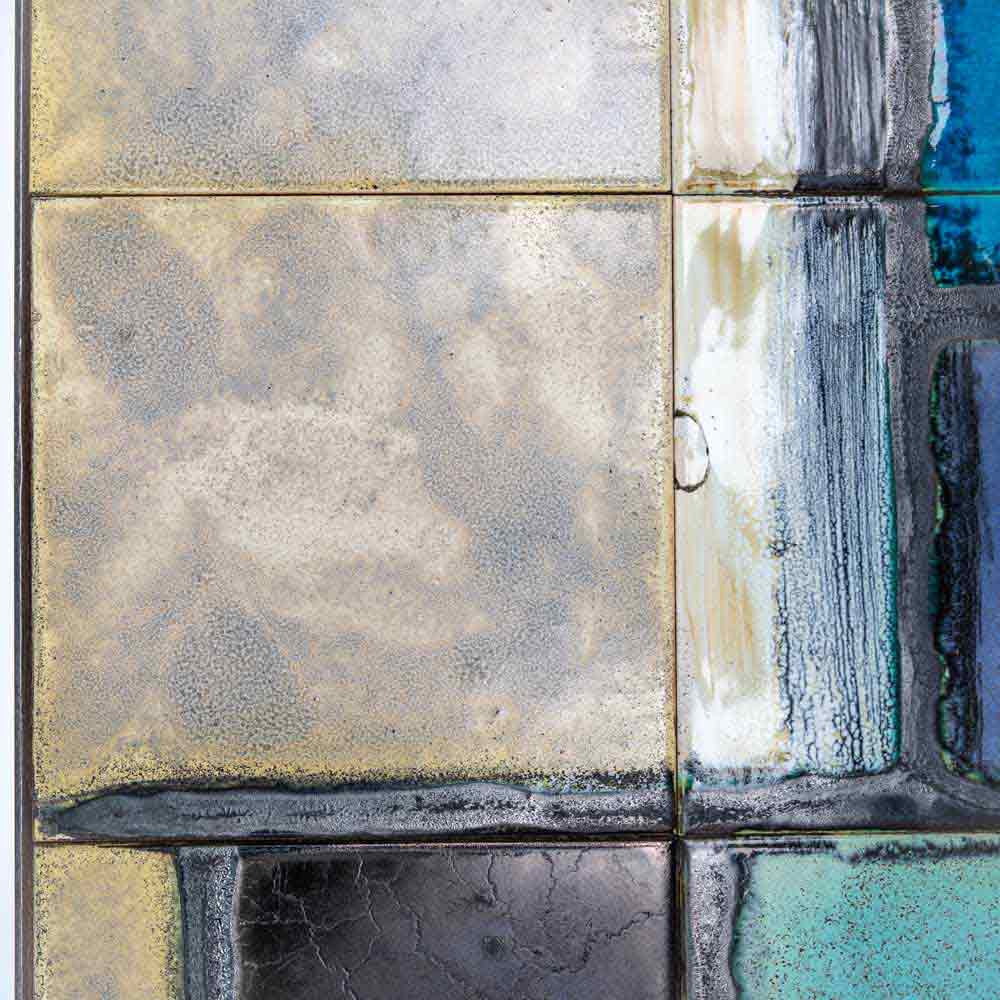 J. Belarti abstract ceramic top on wrought iron structure coffee table – FM2267 (3)