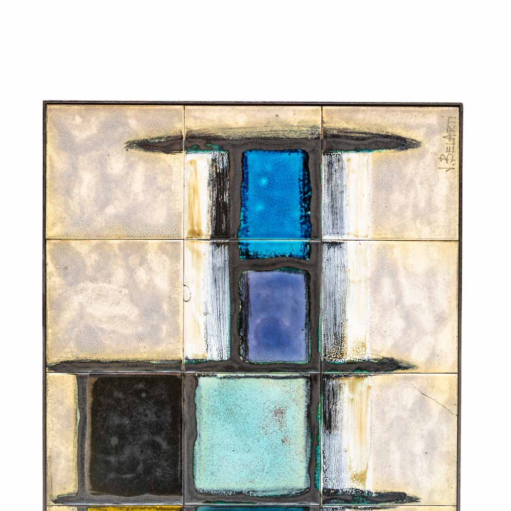 J. Belarti abstract ceramic top on wrought iron structure coffee table – FM2267 (8)