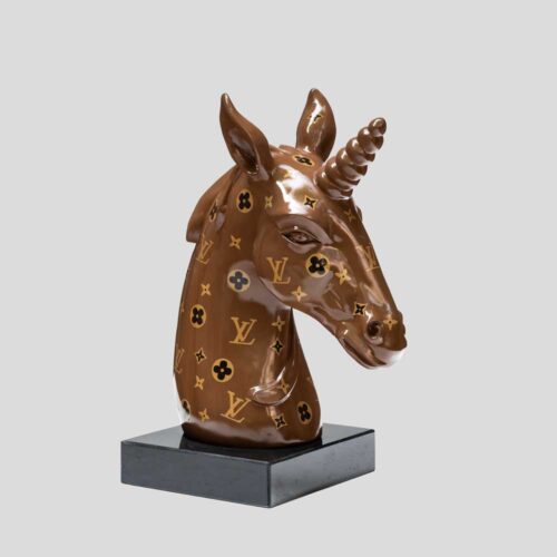LV Mix media on resin sculpture of a Unicorn 2022