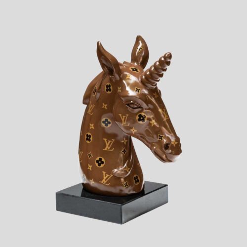 LV Mix media on resin sculpture of a Unicorn 2022