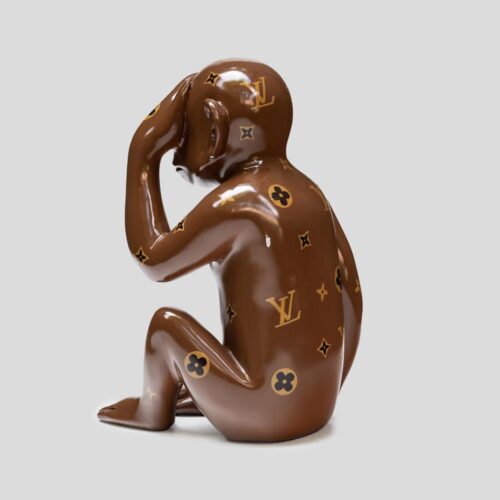 LV Mix media on resin sculpture of a monkey 2022