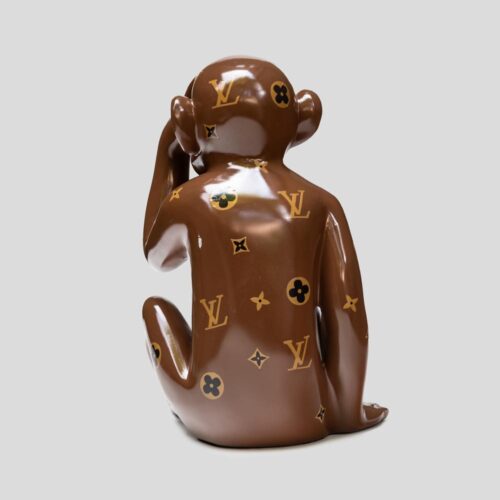 LV Mix media on resin sculpture of a monkey 2022