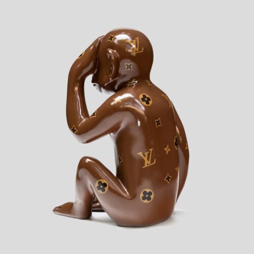 LV Mix media on resin sculpture of a monkey 2022