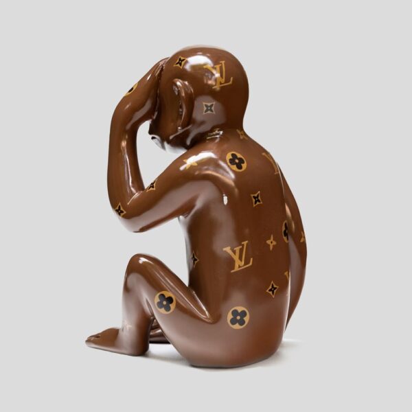 LV Mix media on resin sculpture of a monkey 2022