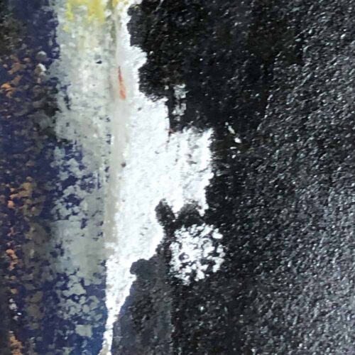 Large mix media multicolor abstract painting Signed M. Budd