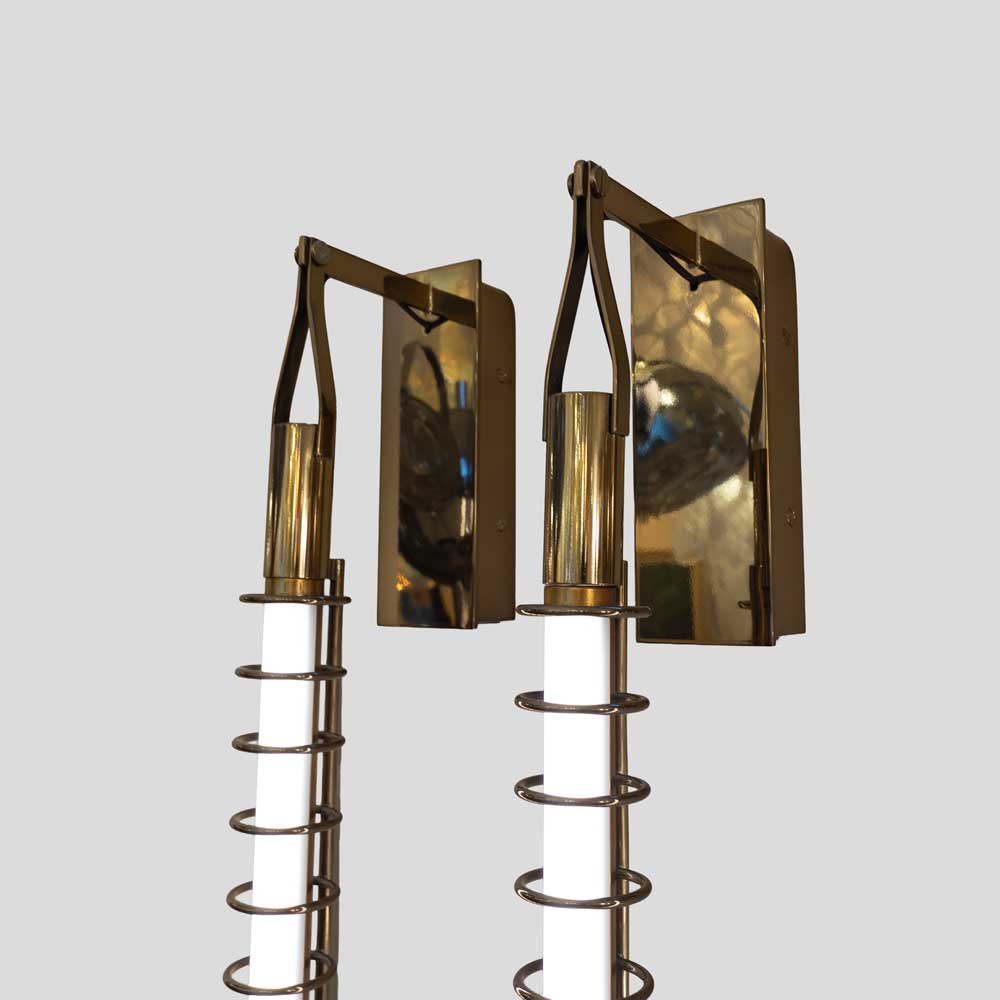 Pair of Albini brass rings tube wall lights-FM2527 (11)