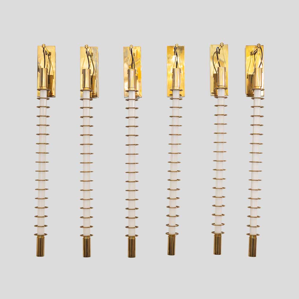 Pair of Albini brass rings tube wall lights-FM2527 (2)