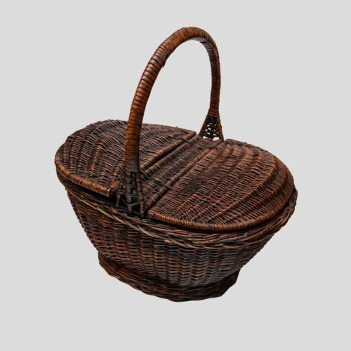 Vintage bamboo picnic basket