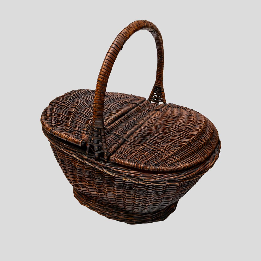 Vintage bamboo picnic basket -FM2418 (2)