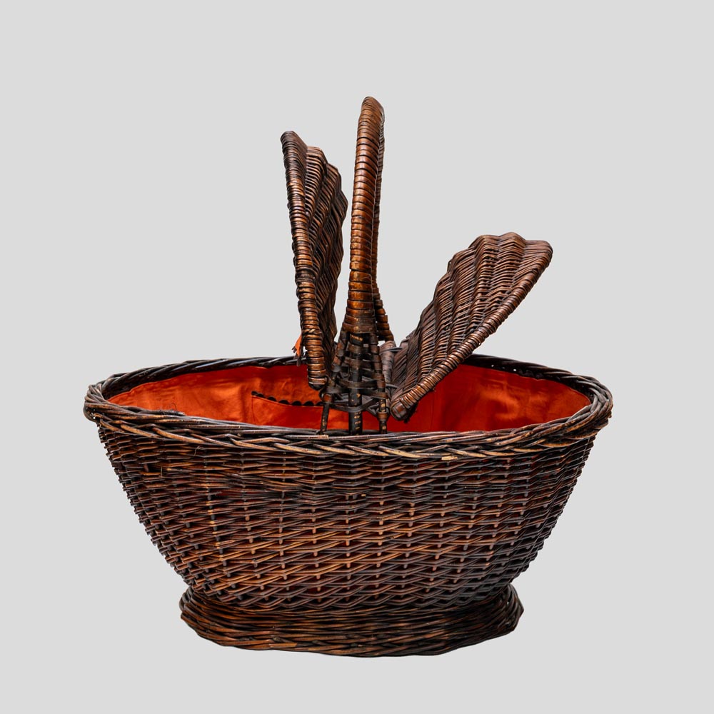 Vintage bamboo picnic basket -FM2418 (5)