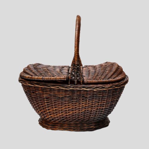 Vintage bamboo picnic basket
