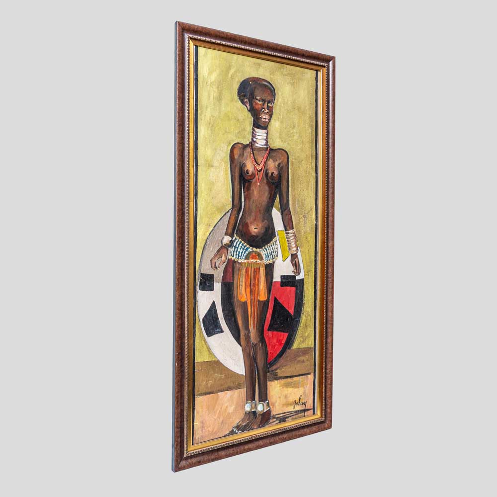 Etiennette Johan oil painting of an African lady-FM693 (1)