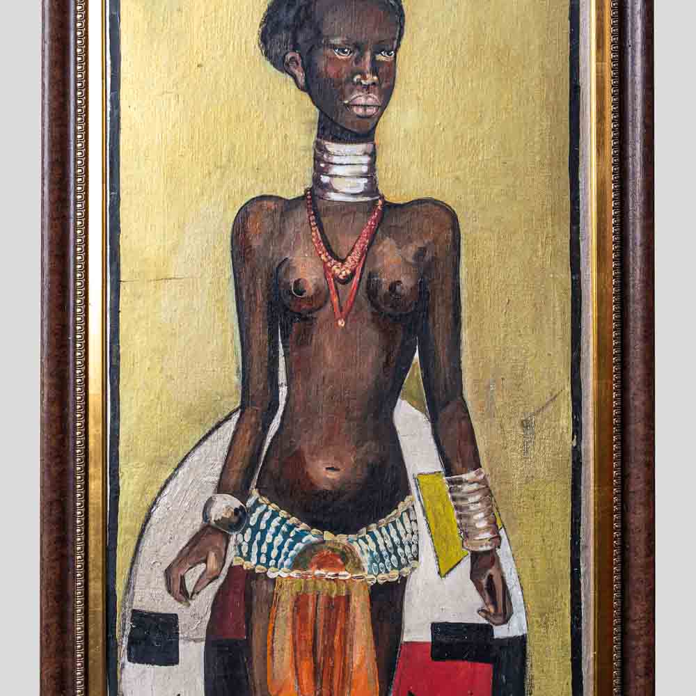 Etiennette Johan oil painting of an African lady-FM693 (7)
