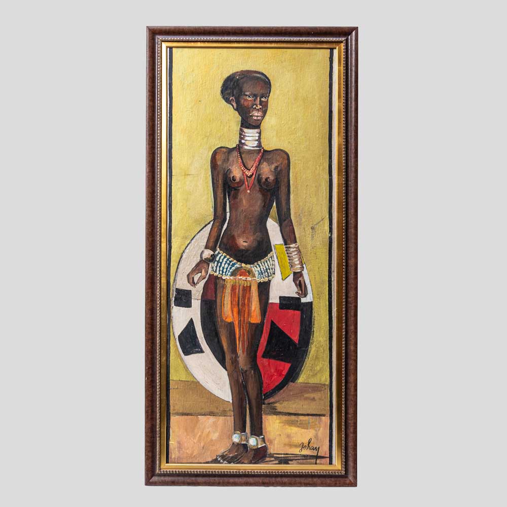 Etiennette Johan oil painting of an African lady-FM693