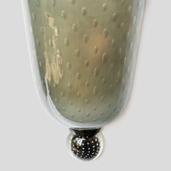 Pair of smoke grey glass wall lights Seguso attributed design