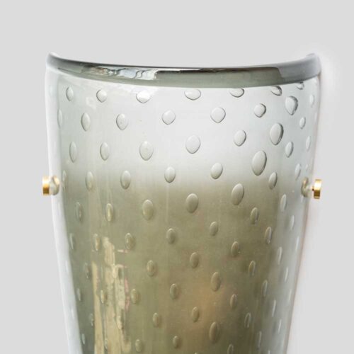 Pair of smoke grey glass wall lights Seguso attributed design