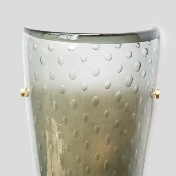 Pair of smoke grey glass wall lights Seguso attributed design