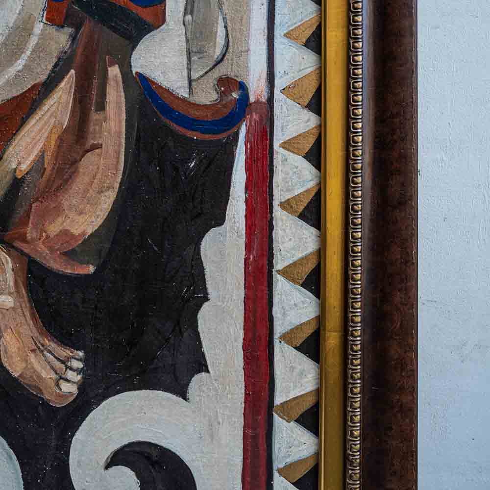 An oil painting of a portrait of an African tribal lady by Etiennette Johan-FM694 (4)