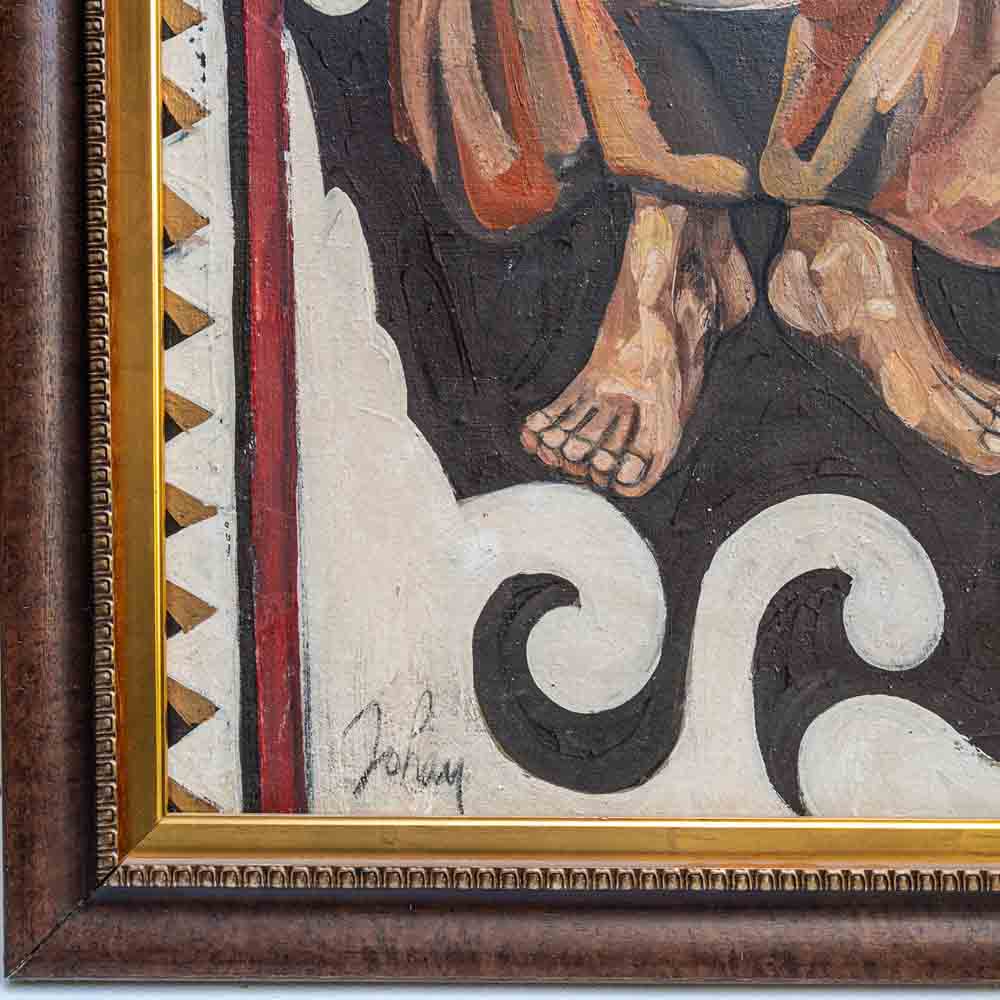 An oil painting of a portrait of an African tribal lady by Etiennette Johan-FM694 (5)
