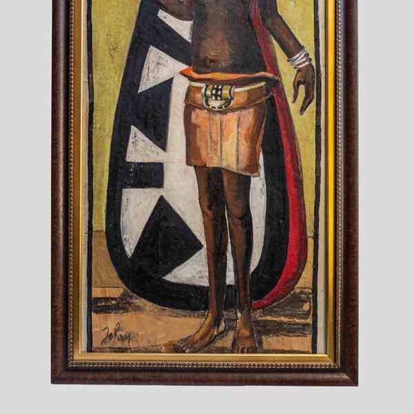 An oil painting of anAfrican tribal lady by Etiennette Johan