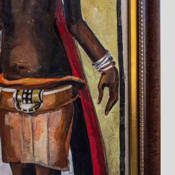 An oil painting of anAfrican tribal lady by Etiennette Johan