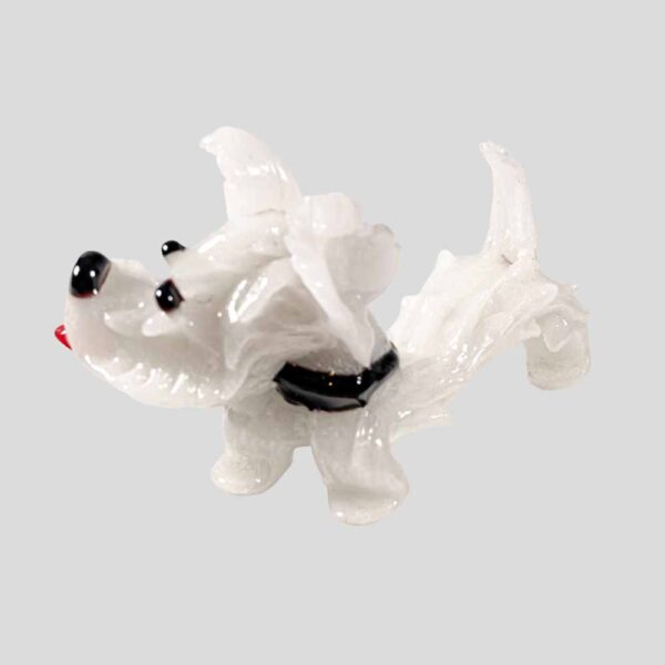 Barovier & Toso White Murano glass Scottish terrier dog figurine