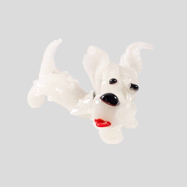 Barovier & Toso White Murano glass Scottish terrier dog figurine