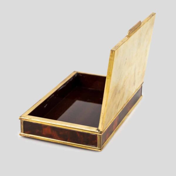 Italian Bicchielli design brass and Bakelite box