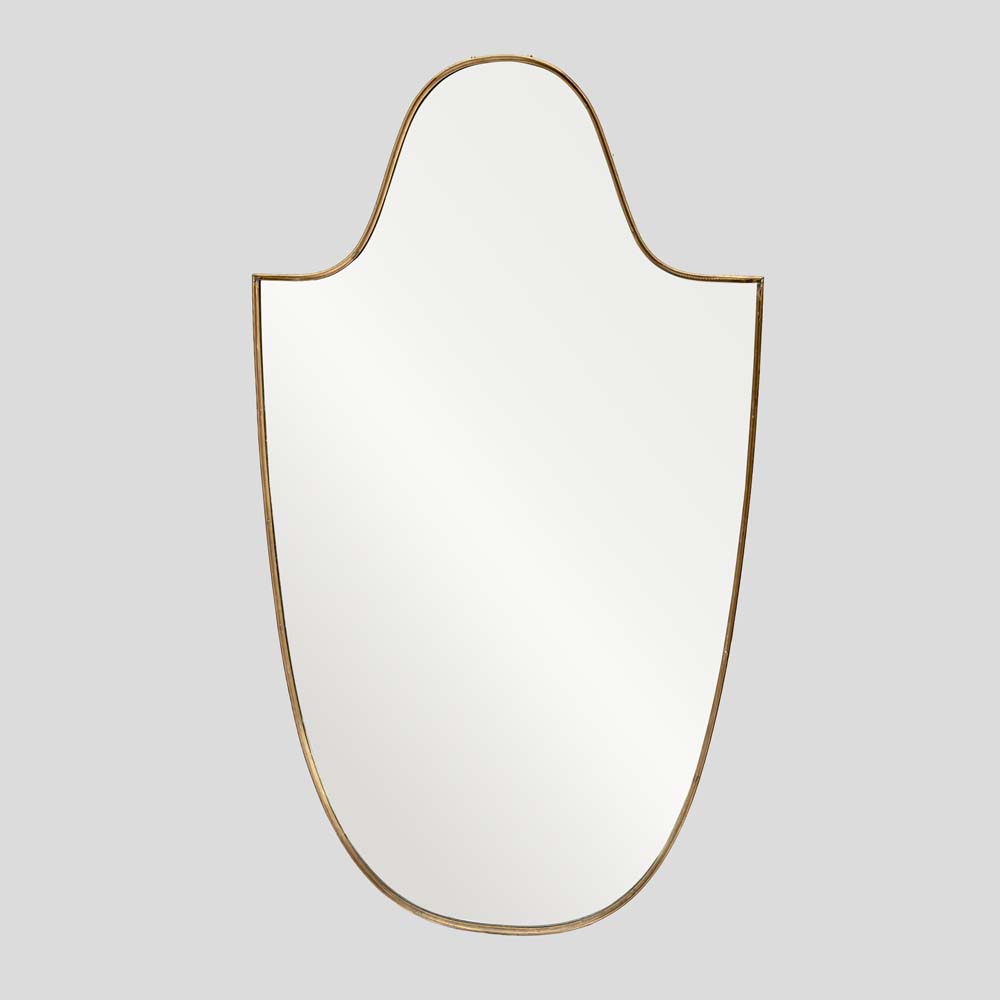Large vintage Italian design shield shaped brass mirror-FM2417 (10)