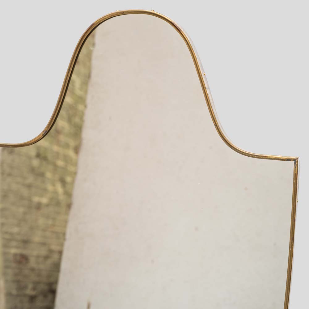Large vintage Italian design shield shaped brass mirror-FM2417 (3)