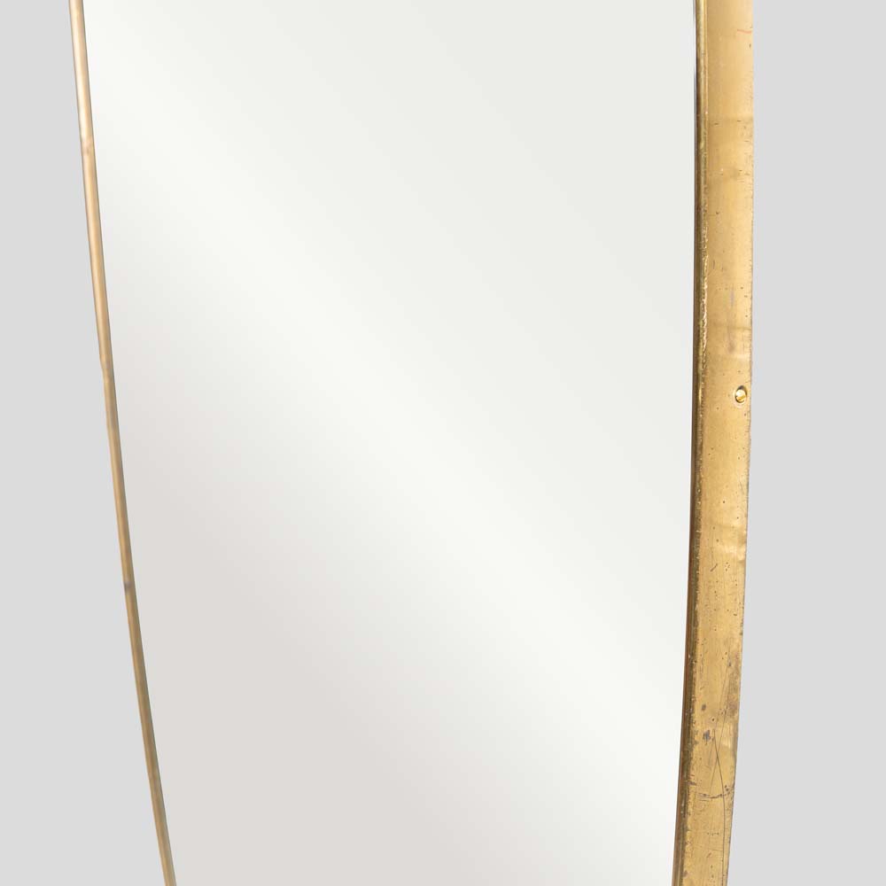 Large vintage Italian design shield shaped brass mirror-FM2417 (8)